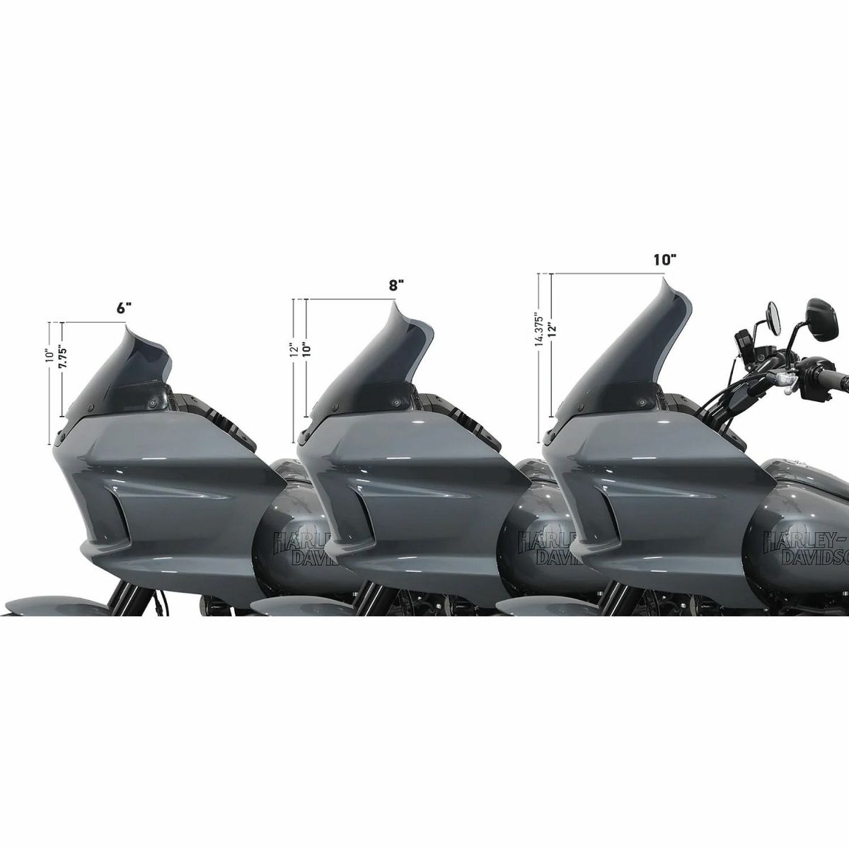 KLOCK Werks FLARE ウインドシールド 8インチ ダークスモーク FXLRST、FXRST 4