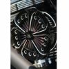 KEN'S FACTORY リバースコーンエアクリーナー ファイブスポークデザイン ブラックマシーンカット M8ツーリング、ソフテイル 3