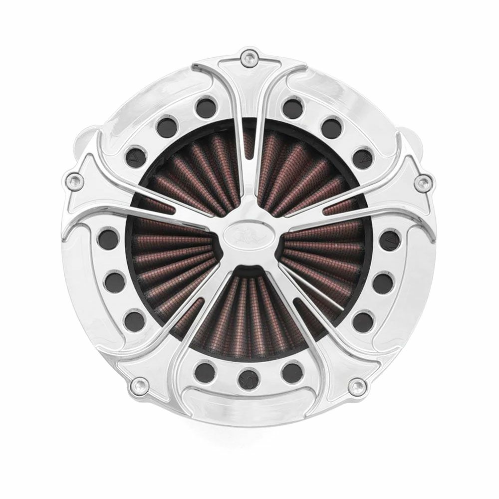 KEN'S FACTORY リバースコーンエアクリーナー ファイブスポークデザイン クローム ツインカムケーブルスロットル 3