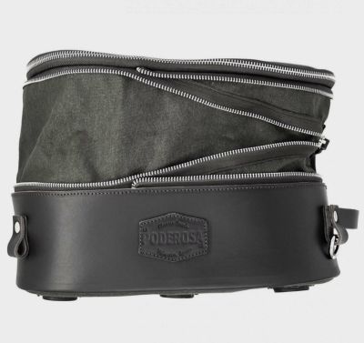 PODEROSA FEZ マグネット付タンクバッグ 19L (ブラック/ブラックレザー)