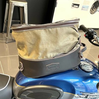 PODEROSA FEZ マグネット付タンクバッグ 19L (ベージュ/ブラウンレザー)