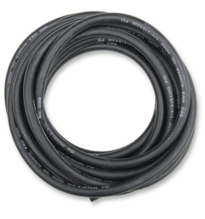 EMGO 1/4インチ径 x 25FT フューエル/オイルホース (ブラック)