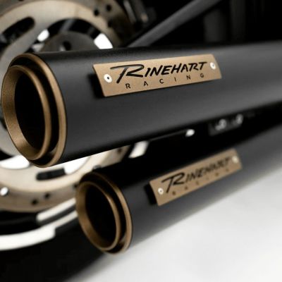 RINEHART(ラインハート) M8ソフテイル  3.5インチ HP35 スリップオンマフラー ブラック/ブロンズ