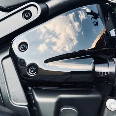 Screws4Bikes M8ソフテイル サイドカバー ボルトキット グロスブラック 3本入り