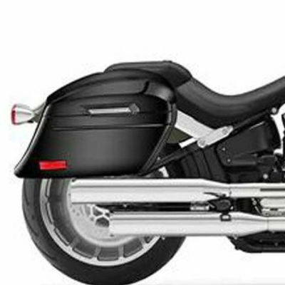 Viking Bags FLSTF、FLFB用ハードサドルバッグ Stallion エクストララージ グロスブラック